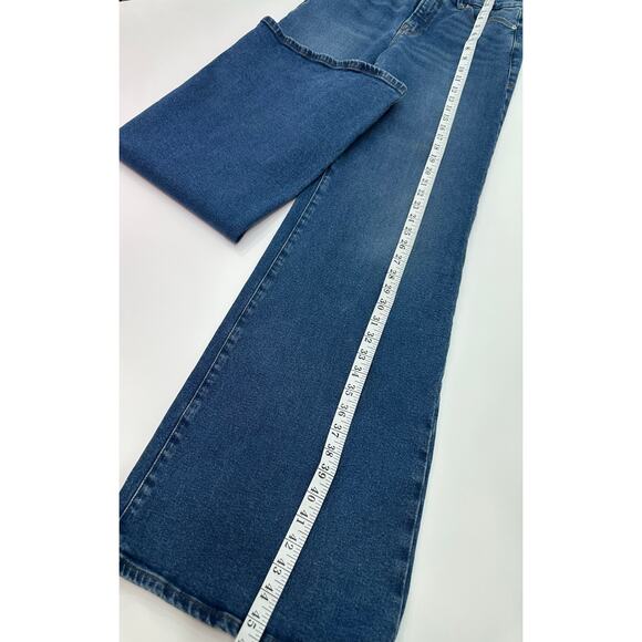 Good American Wide Leg High Rise Jeans Blue Denim Women’s Size 6/28 Soft Stretch - Picture 6 of 7